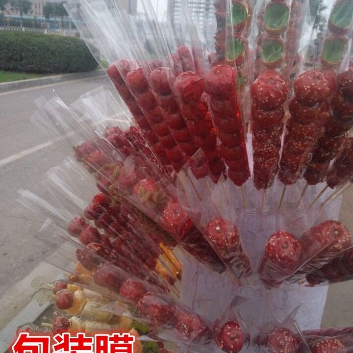 Sugar-Coated Haws on a Stick Stretch Wrap Sugar-Coated Haws on a Stick Transparent Packaging Bag Cotton Candy Packaging Bag Food Grade Raw Materials Free Shipping