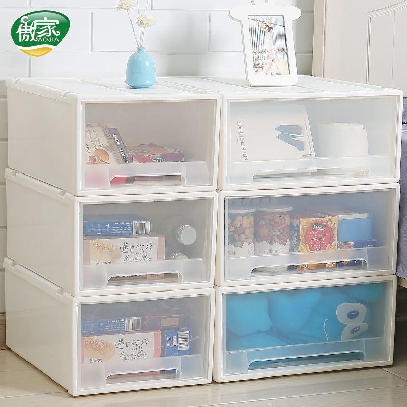 clothes box storage box plastic drawer storage box transparent plastic underwear household large storage box