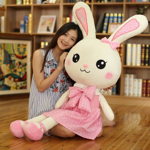 cute bow tie rabbit plush toy little bunny rag doll pillow big get children doll birthday gift for girls