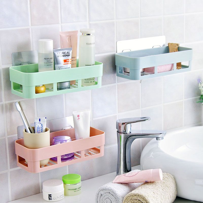 Storage Rack No Trace in Bathroom Storage Rack Bathroom Storage Basket Kitchen Bathroom Punch-Free Storage Basket Storage Rack