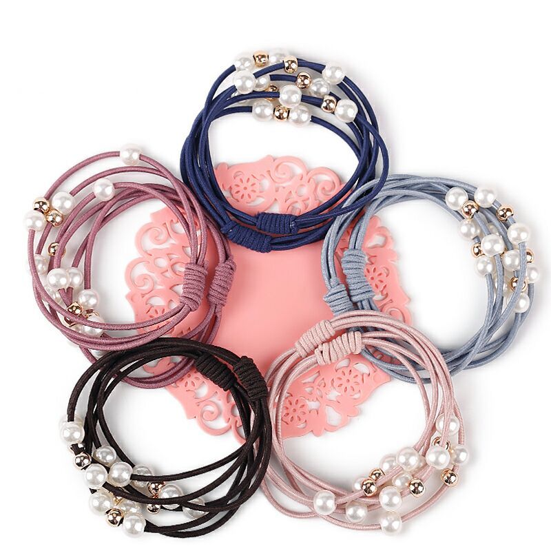 korean hair band hairband hair elastic band fresh rubber gasket female online influencer adult hair band all-match pearl headband