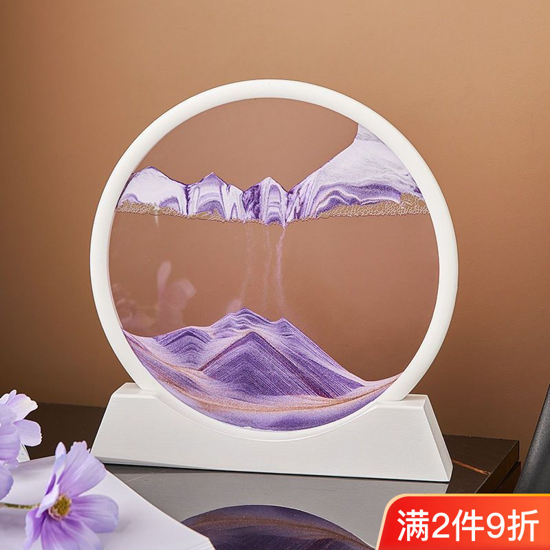 light luxury 3d quicksand painting decoration creative gift birthday decompression relief art hourglass home ornament round landscape