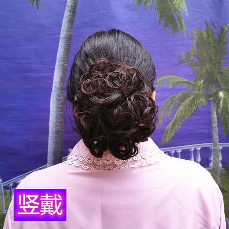 high-end real hair claw clip-on coiled hair hair bag hair bun wig hair band bun hair bag short hair bud-like hair style