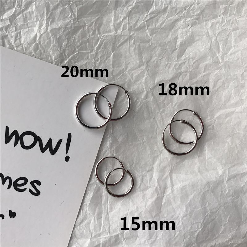 new personalized s925 silver needle small circle earrings small earrings male korean simple temperament earrings ear studs female