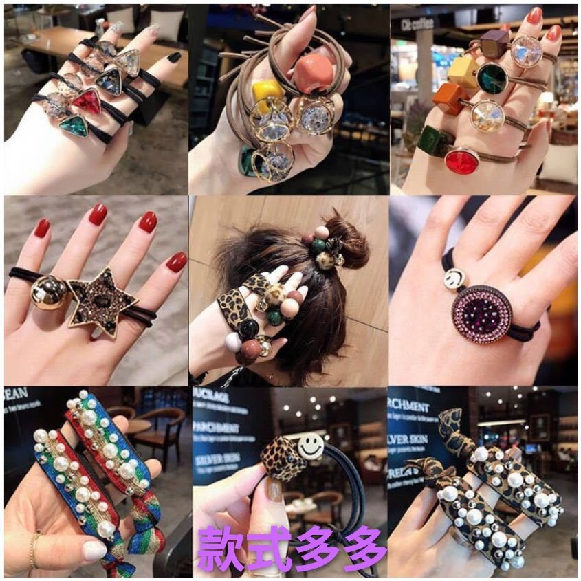 south korea internet celebrity high elastic hair band rubber band hair rope simple fashion leopard print adult headwear