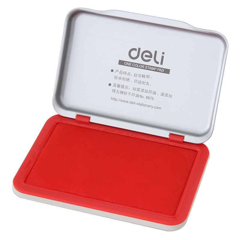 Deli Stamp Pad Inkpad Red Indonesian Quick-Drying Seal Seconds Dry Stamp-Pad Ink Seal According to Handprint RED SEAL Stamp-Pad Ink Seal Mud