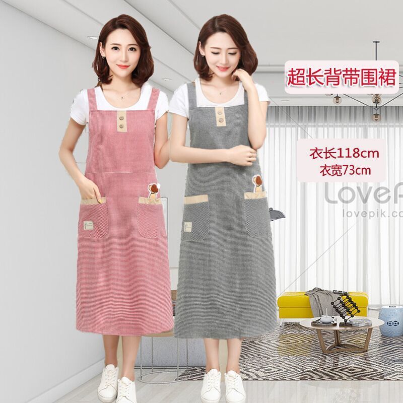 extra long cotton sleeveless apron strap adult smock home kitchen antifouling fashion female strap work clothes