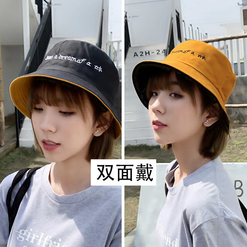 [bucket hat] hat female summer japanese style all-matching casual trendy sun protection sun hat spring， autumn and winter korean bucket hat