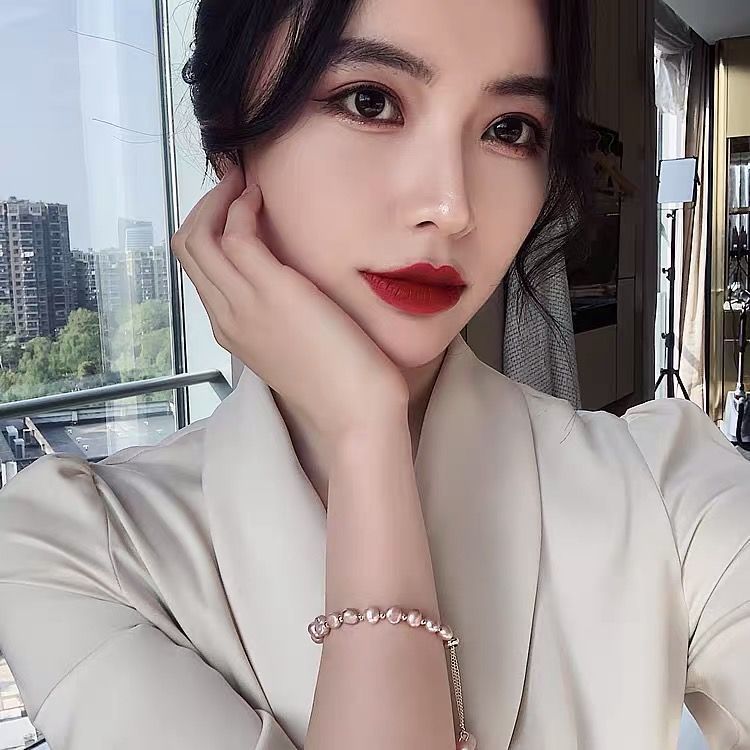 Korean Style Natural Pearl Bracelet Bracelet Ins Student Sweet and Simple Bracelet Girlfriends Messenger Internet Celebrity Bracelet Hot Sale