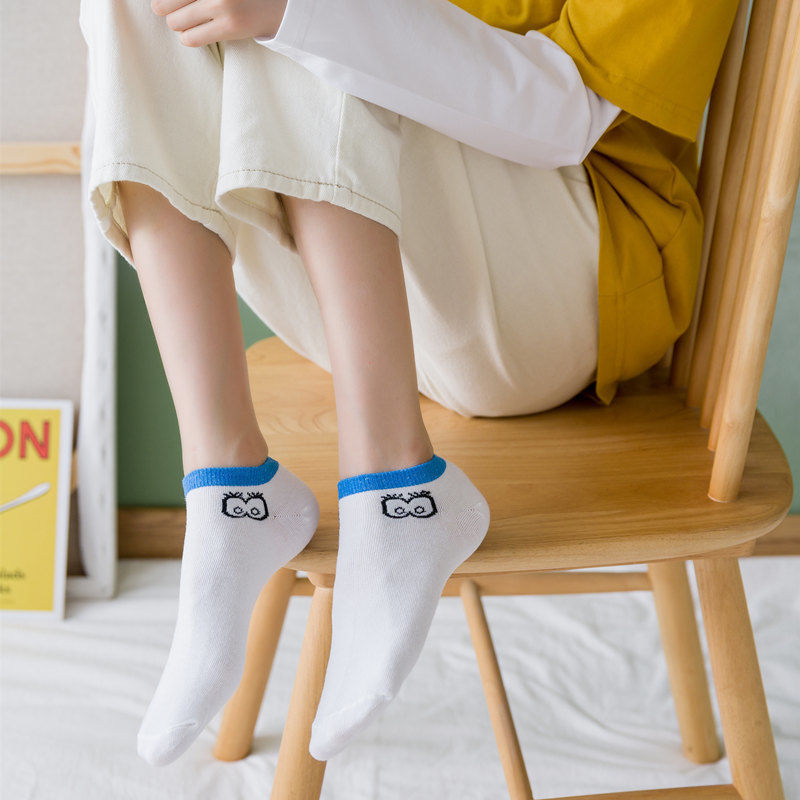 1/10双袜子女韩版短袜夏浅口船袜女学生薄款低帮白色日系可爱袜子