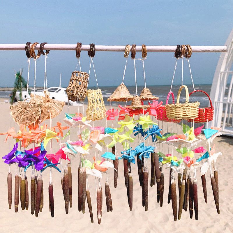 Natural Conch and Shell Wind Chimes Crafts Bedroom Balcony Decoration Hanging Decoration Night Market Handmade Stall Small Pendant