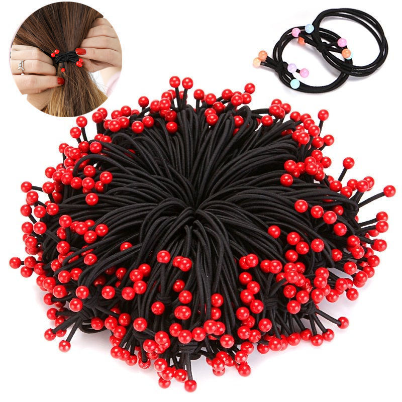 high elastic simple head rope rubber band hair band female hair tie black rubber band children hair tie rope durable headwear