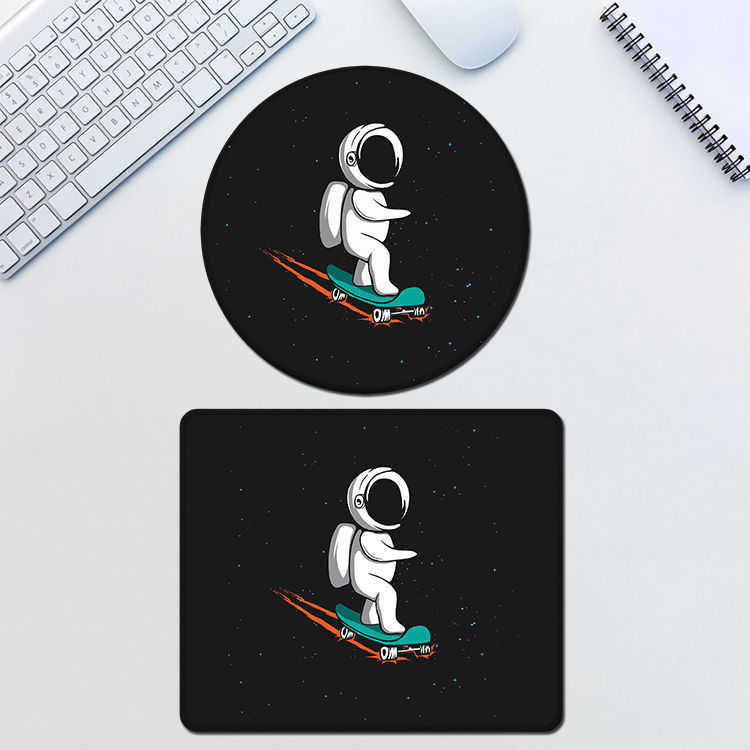 Nasa Spaceman Science Fiction Starry Sky Mouse Pad Small Waterproof Lock Edge Student Game Computer Keyboard Non-Slip Table Mat