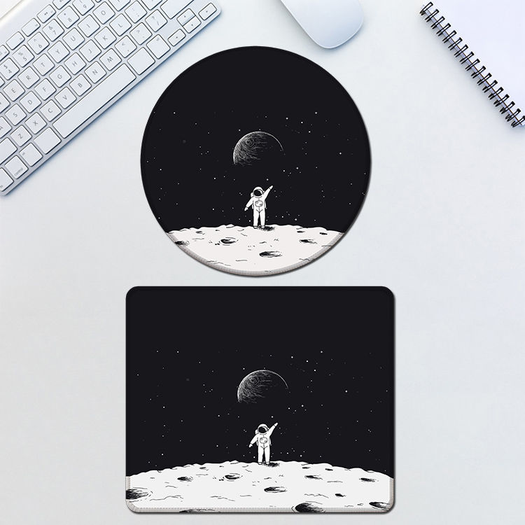 Nasa Spaceman Science Fiction Starry Sky Mouse Pad Small Waterproof Lock Edge Student Game Computer Keyboard Non-Slip Table Mat