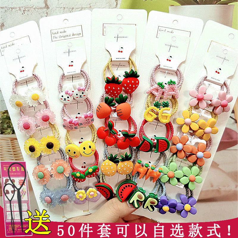 korean style children‘s hair rubber band hair-free baby hair rope hair accessories simple hair clip little girl hair band