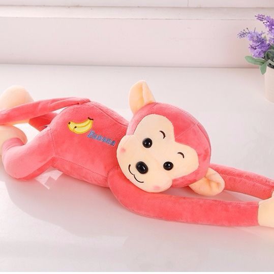 Cute Gibbon Long Tail Monkey Electric Car Baby Head Safety Little Monkey Doll Lying Monkey Doll Hanging Curtain Hanging Monkey