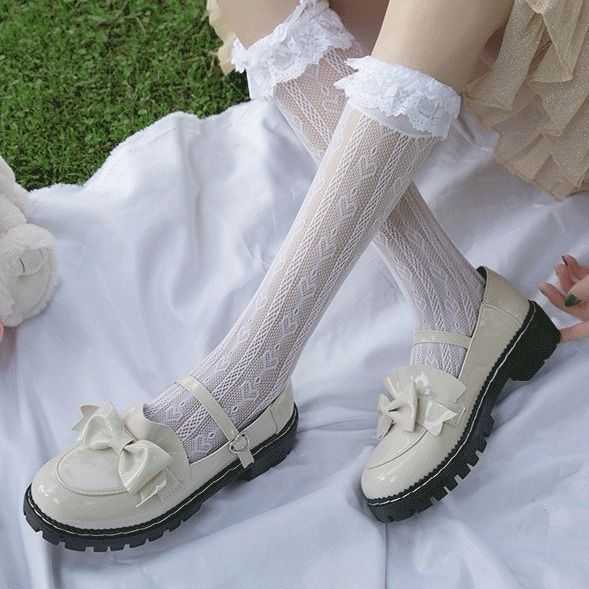 lolita lolita lace socks japanese style socks children‘s mid-calf jk uniform bunching socks long socks ins trendy summer thin