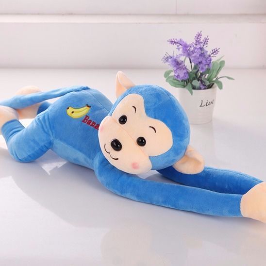 Cute Gibbon Long Tail Monkey Electric Car Baby Head Safety Little Monkey Doll Lying Monkey Doll Hanging Curtain Hanging Monkey