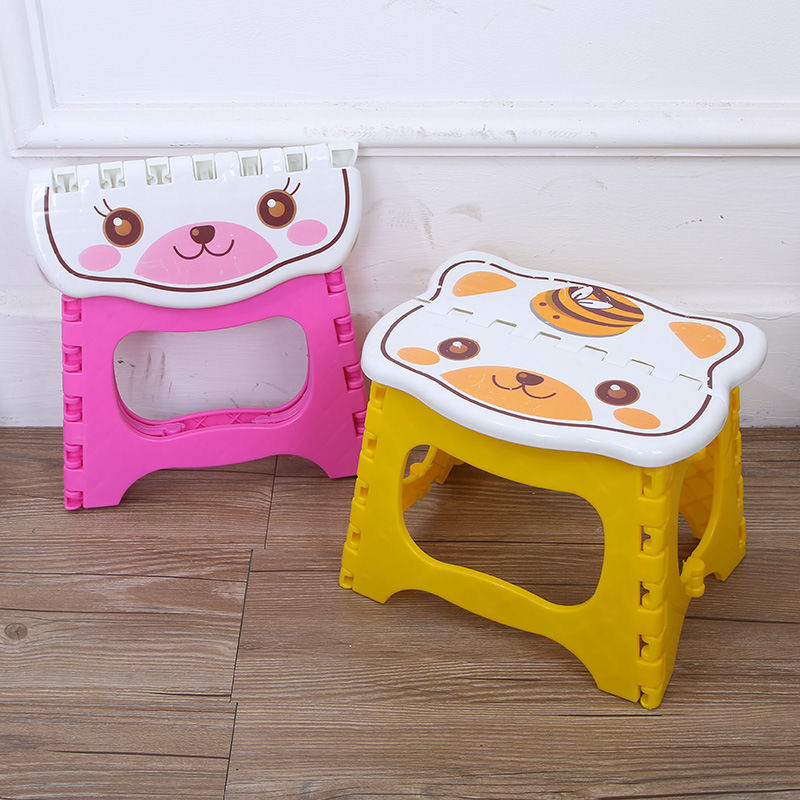 Folding Stool Thick Plastic Household Children's Stool Maza Outdoor Train Simple and Portable Belt Folding Stool