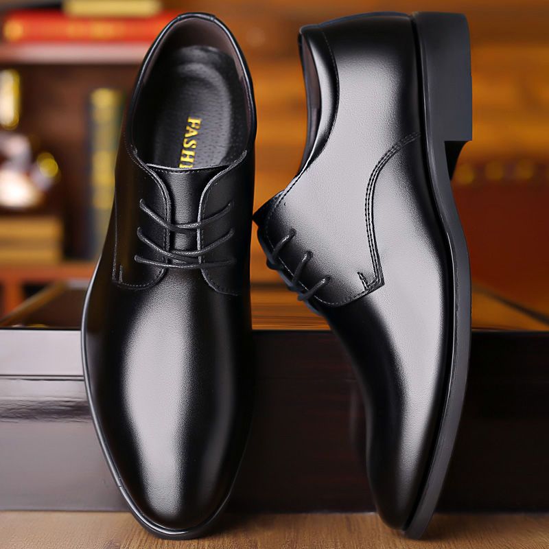 spring and autumn youth british style casual business wear leather shoes men‘s shoes wedding shoes versatile single-layer shoes work shoes waterproof lightweight