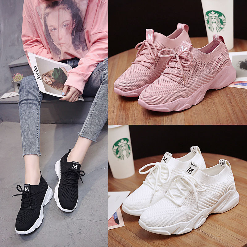 2020 spring white shoes women‘s shoes breathable sports mesh versatile summer thin hollow-out white shoes