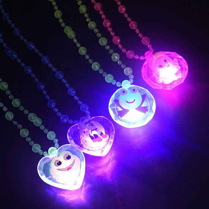 Luminous Toys Children Gift Seven Colors Noctilucent Necklace Cartoon Kindergarten Creative Stall Children Stall Supply Batch