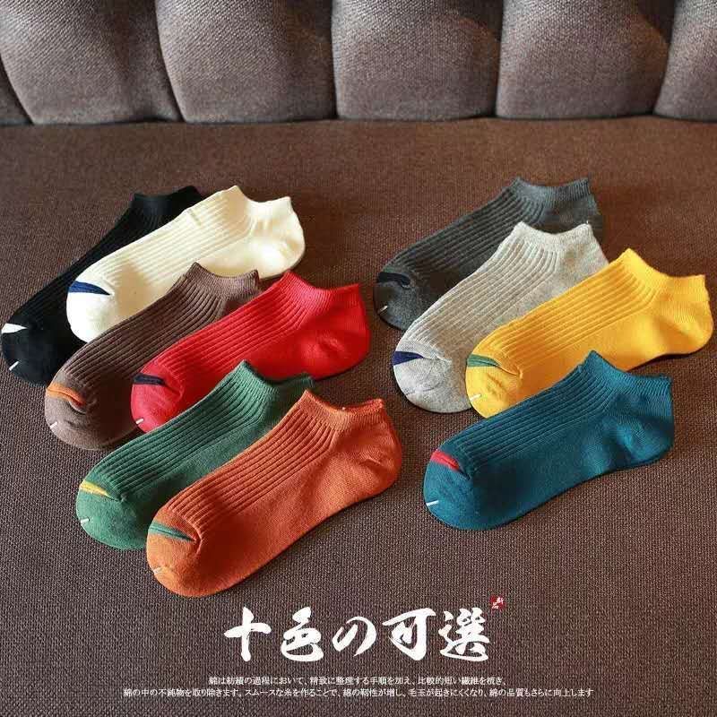 [Buy 10 Get 10 Free] Socks Men's Socks Ankle Socks Short Tube Spring and Summer Short Tube Sweat-Absorbent Breathable Invisible Socks Korean Style