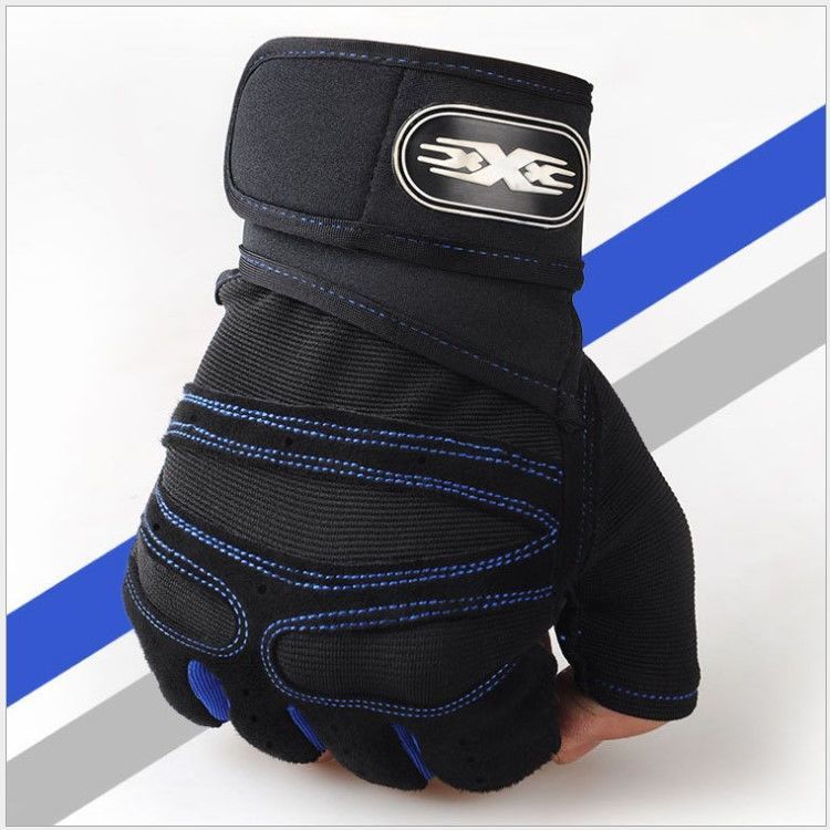 fitness gloves men and women weightlifting wait lifting dumbbell sweat-absorbent breathable sports anti-slip protective shock-absorbing wear-resistant half finger gloves