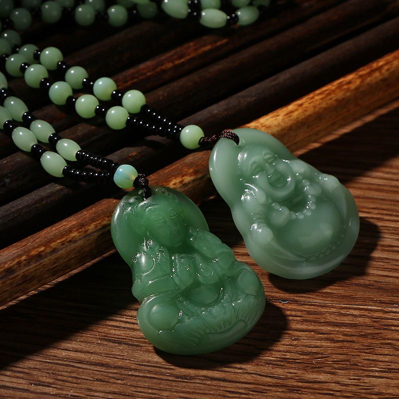 Boutique Jade Maitreya Avalokitesvara Pendant Necklace Boutique Emerald Couple Emerald Maitreya Avalokitesvara Pendant Necklace