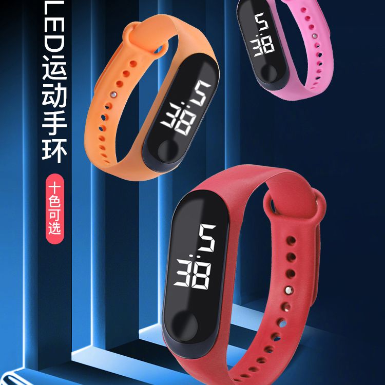 Student Watch Female Korean Style Simple Waterproof Luminous Touch Screen Children LED Electronic Watch Sports Couple Bracelet Watch