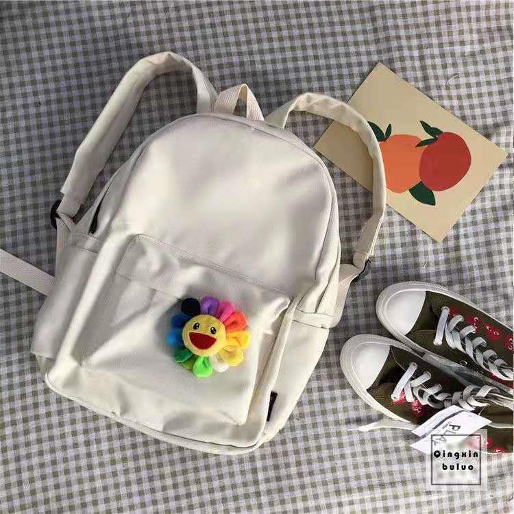 japanese style simple all-matching campus backpack korean ins preppy style student backpack women chic canvas schoolbag female