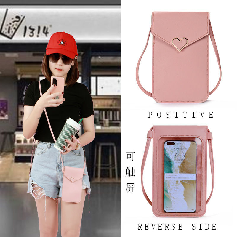 new mobile phone bag female fashion mini female student korean style all-match coin purse transparent touch screen small bag crossbody bag