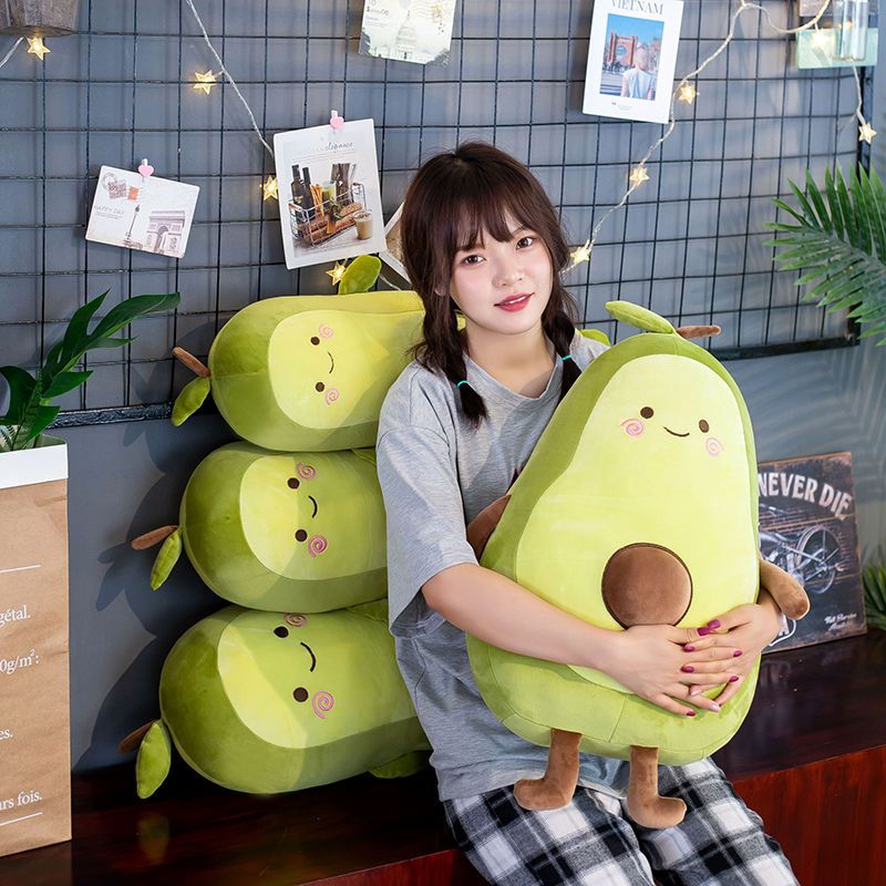 Online Influencer Cute Avocado Pillow Plush Toy Doll Female Ragdoll Sleeping Doll Pillow Birthday Gift Female