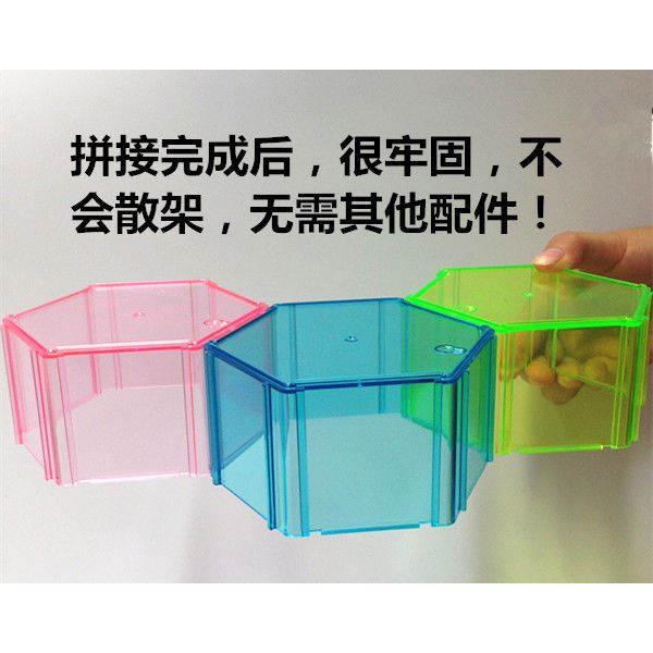 Hexagonal Diamond Model Display Box Transparent Bi Qi Molly Doll Blind Box Hand-Made Honeycomb Storage Box