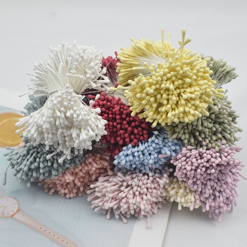 380 pieces korean matte flower core match head twisted stick lily simulation plaster flower core accessories material