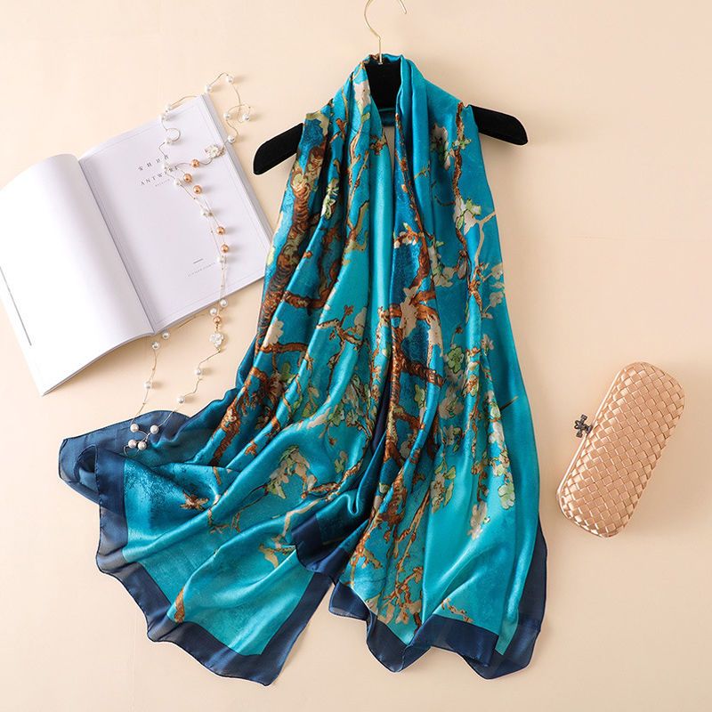 mulberry silk scarf scarf women‘s spring， autumn and winter korean style women‘s silk long shanghai silk satin story shawl