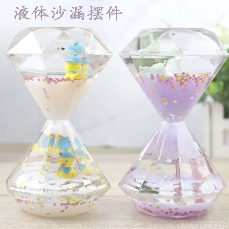 creative liquid diamond crystal hourglass oil leak timer graduation gift for male and female teachers teacher‘s day gift