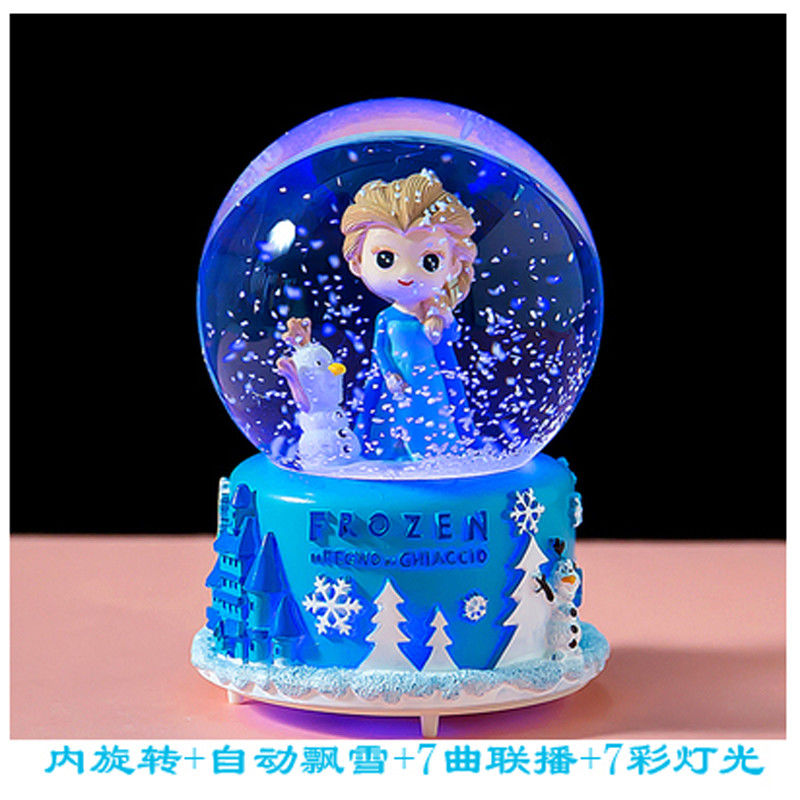 snowflake crystal ball music box music box princess elsa frozen girl children‘s toy birthday gift