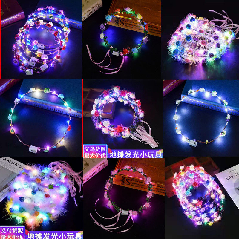 internet celebrity new luminous garland adult headwear push small gifts stall goods hot selling source night market small toys wholesale