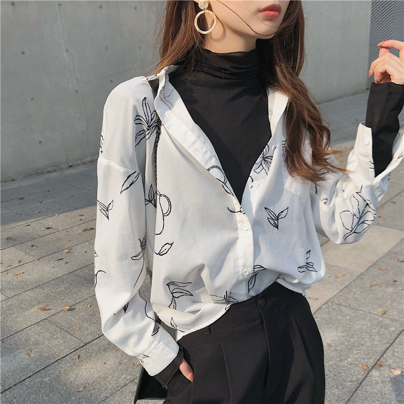 2020 Autumn New Korean Mesh Bottoming Shirt Women's Half Turtleneck Retro See-through Skin-Friendly Wooden Ear Inner Wear Blouse