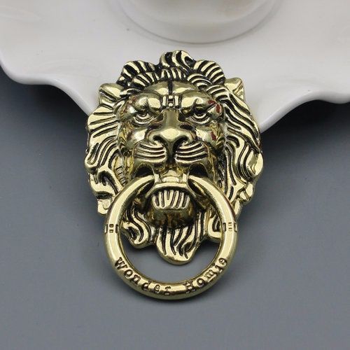 Retro Lion's Head Mobile Phone Bracket Metal Ring Buckle Personality Aluminum Alloy Fashion Ring Buckle Bracket Drop-Resistant Men