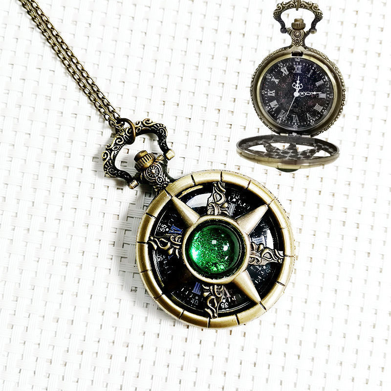 new starry sky literal rudder hollow retro clamshell pocket watch necklace pocket watch gifts for boys and girls compass hanging watch