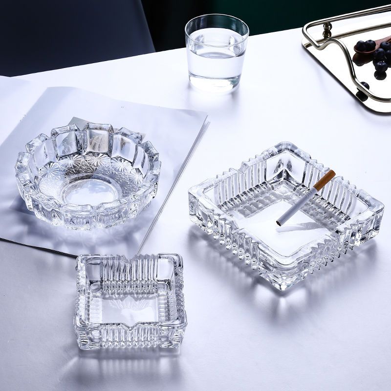 ashtray creative personalized trend crystal glass european-style large household living room office ashtray nordic decoration