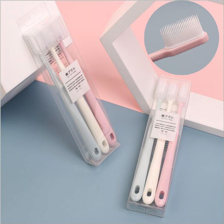 high-grade soft glue nano toothbrush macaron toothbrush student japanese small head toothbrush travel toothpaste couple toothbrush