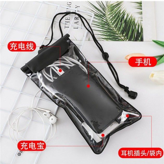 Rider Special Soft Material Waterproof Mobile Phone Bag Can Hold Power Bank Can Plug in Headphones Can Be Touch Screen Universal Rechargeable