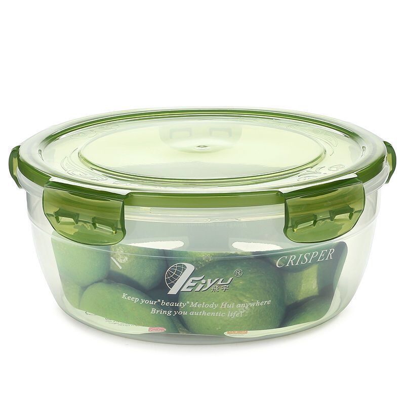 Food Crisper Plastic Set Sealed Transparent Lunch Box round Instant Noodle Bowl Refrigerator Microwave Oven Large Capacity Storage