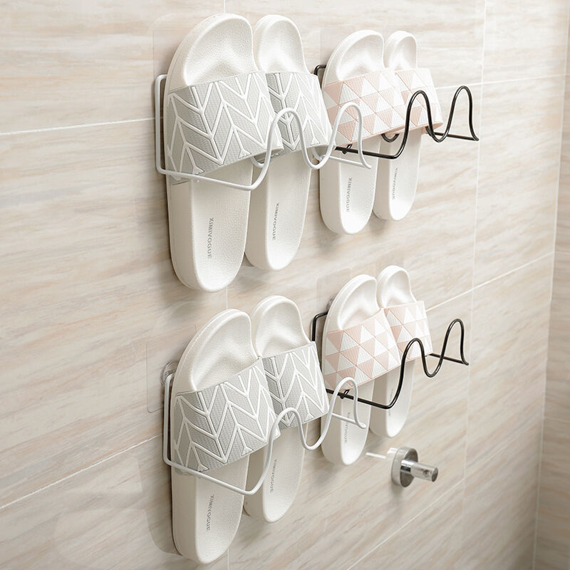 Punch-Free Bathroom Ideas Slipper Rack Wall-Mounted Moisture-Proof Keep Dry Bathroom Shoe Rack Domestic Toilet Storage Rack