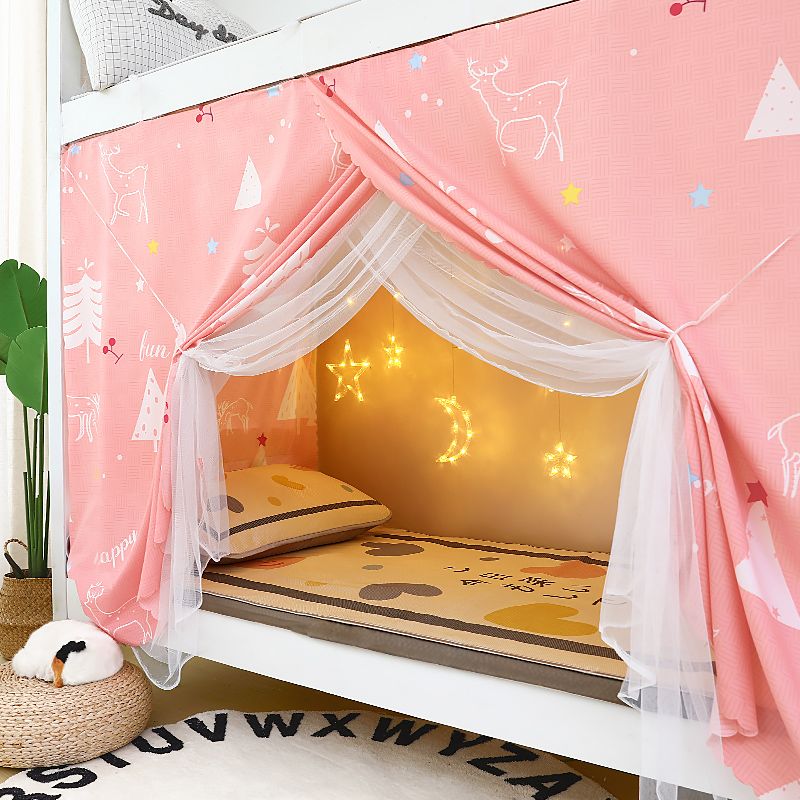 Bed Curtain One-Piece Student Dormitory Mosquito Nets Shading Cloth Bunk Bunk Women's Curtain Bunk Bed University Curtain Bedroom