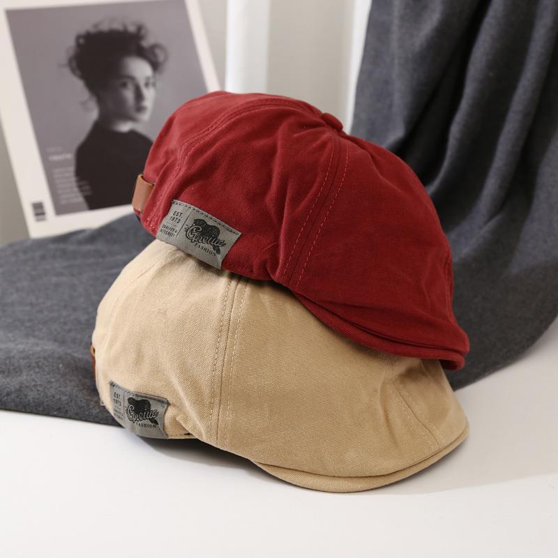 New Peaked Cap Cotton Vintage Painter Beret Niche Cool Earth Cap Autumn and Winter Men and Women Adjustable Forward Hat