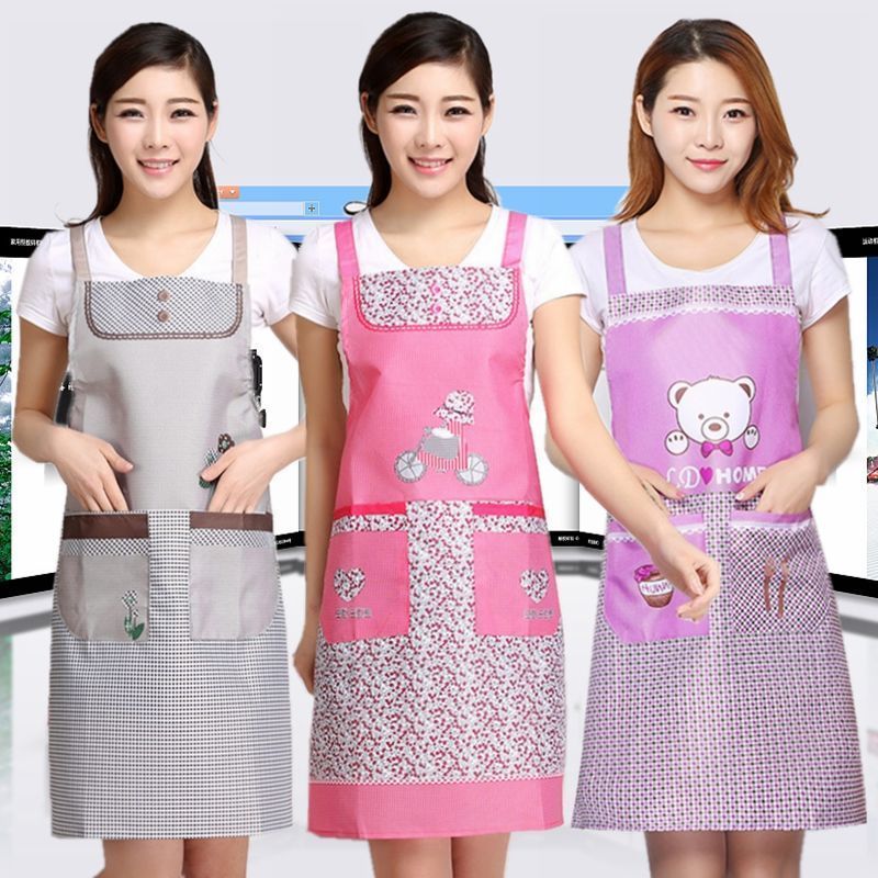 Korean Style Apron Smock Men's and Women's Work Clothes Suspender Adult Kitchen Home Cooking Oil-Proof Breathable Waist Skirt